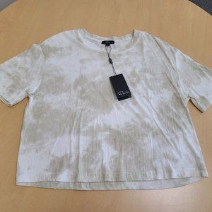 NWT RAILS Tie-Dye Boxy  Cotton Tee S Beige